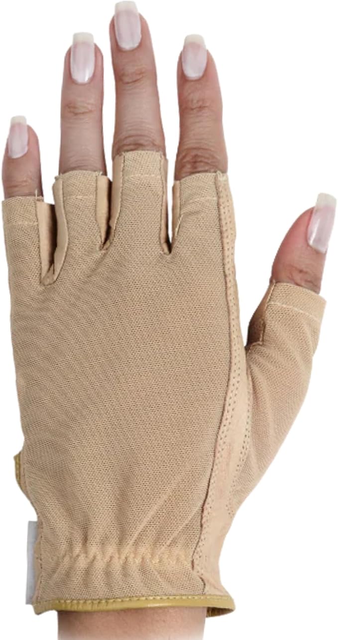 Solar Tan Women’s Half Golf Glove | SPF 10 UV-Filter Fabric, Breathable Cooling by LadyClassic