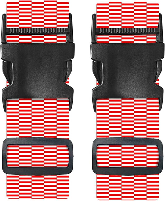 Nuxovilar Luggage Straps of 2 Set Red White Checkered Pattern, 1.96x90.5 inches by Nuxovilar
