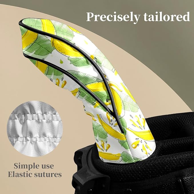 Premium Leather Golf Club Headcovers, Mango Pattern Fits Driver Hybrid Fairway - Image 5