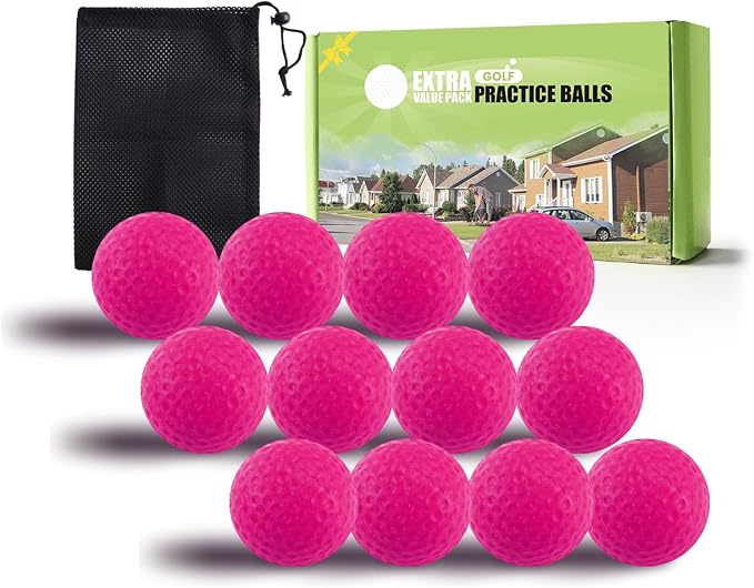 FINGER TEN Golf Practice Balls Foam Colored Value 12 24 50 Pack, Lightweight by FINGERTENSport