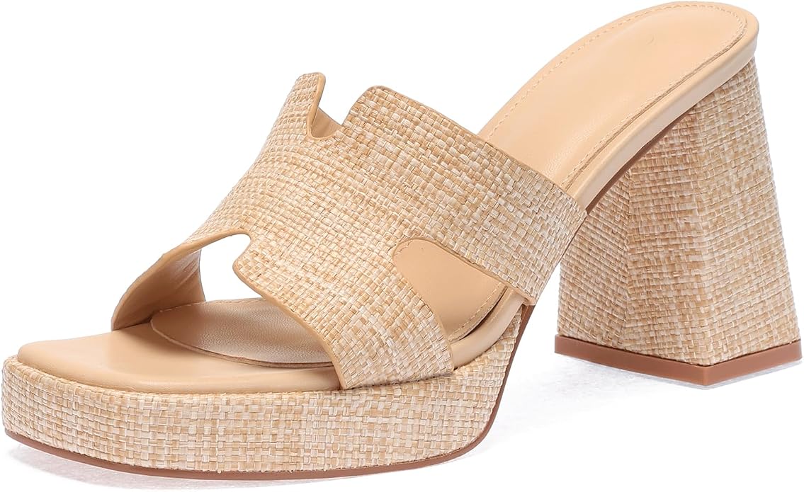 Monrovia Womens Sandals Heels for Women Slide On Block Chunky Platform High by Monrovia