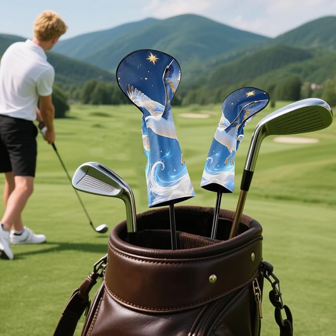 Blue Leather Golf Club Head Covers - Image 5