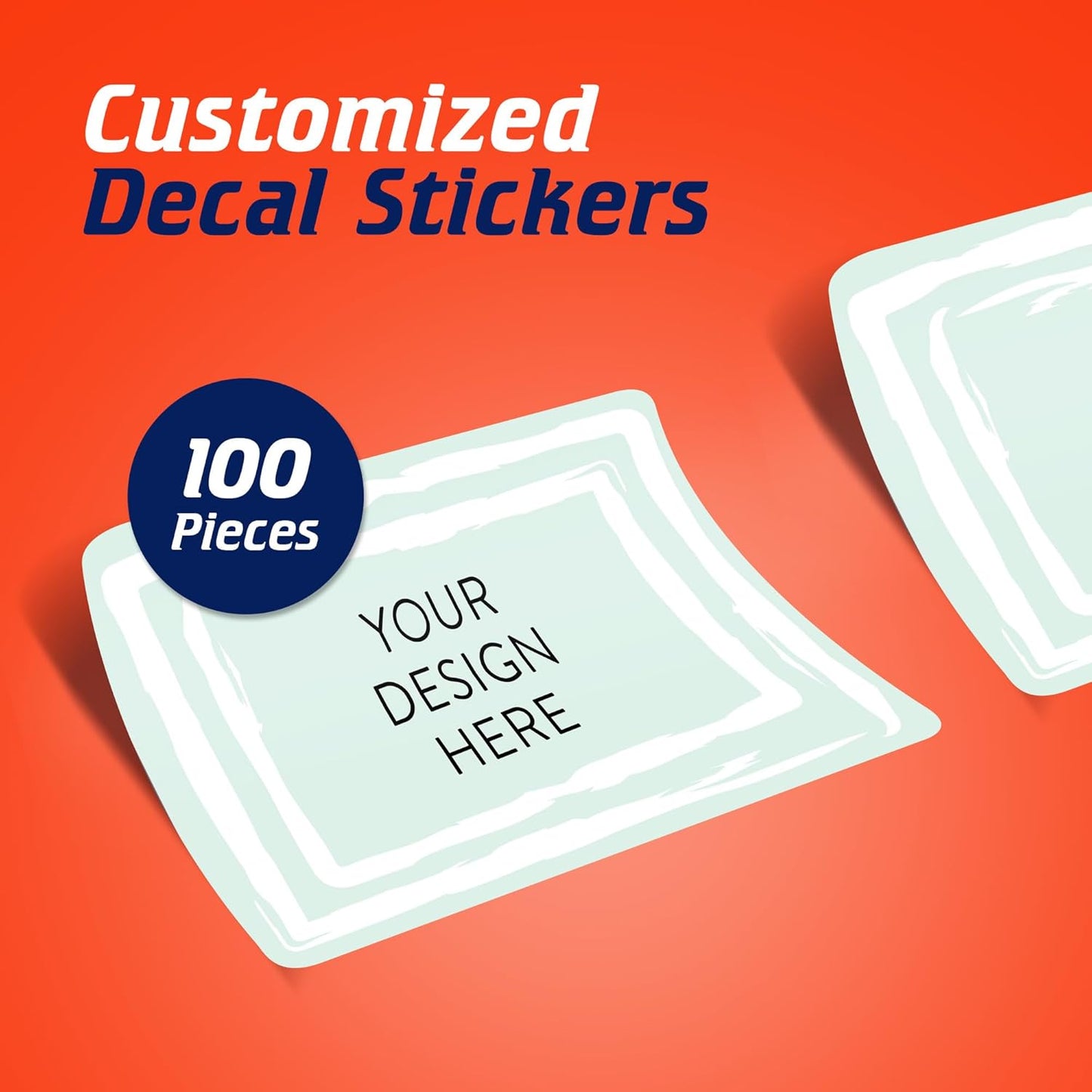 100 Custom Vinyl Stickers - Upload Your own Image, Text, Design, Logo - Personalized Logo Labels for Handmade, Packaging, Bottle, Jars, Candle, Brand Stickers (Mint, 5x3)