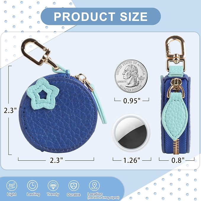 XSUIOY Orange Fruit Coin Purse Keychain Bag Charm, Mini Leather Coin Purse & - Image 2