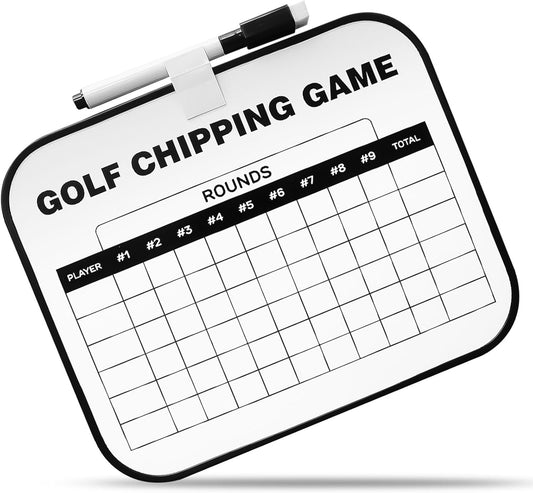 Golf Scorecard Board Erasable with 1 Free Pen, Plastic Write on Whiteboard Dry Erase Score Card Holder Accessories Gift for Men Women Golfer