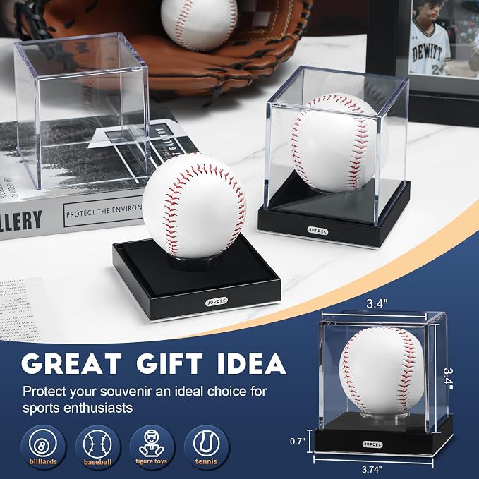 JupDec Baseball Display Case, UV Protected Autograph Stand Box - Image 5