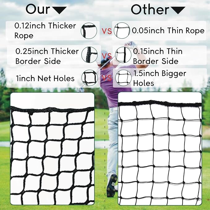 Golf Practice Net, Heavy Duty Nylon Golf Hitting Net, Golf Net Outdoor Indoor - Image 3