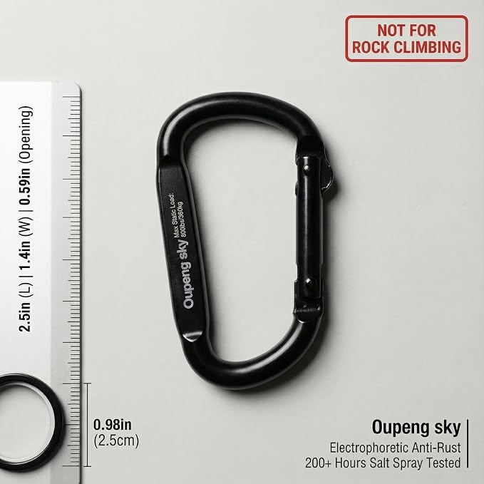 Carabiner Clip - Heavy Duty Carabiners Carabeaner D Ring Shape, Key Chain Clip - Image 2