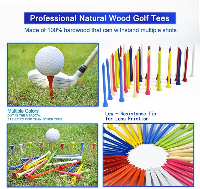 Golf Tees Professional Durable Natrual Wooden Golf Tees 3-1/4" -Pack of 120 Bulk - Image 6