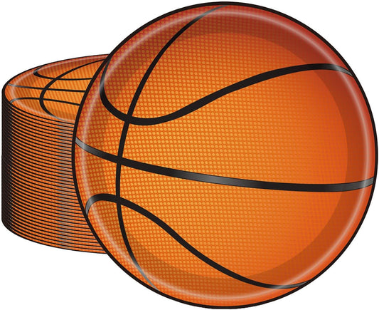Basketball Party Decorations,60Pcs 7Inch Basketball Plates,Sports Theme Tableware Set,Disposable Paper Dessert Plates,for Baby Shower,Kids and Adults Basketball Theme Birthday Party Decor Supplies