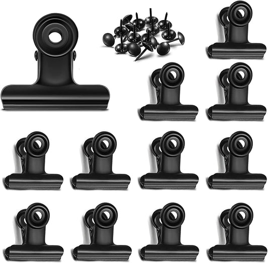 Bulldog Black Metal Binder Clips with Strong Spring - Small, 38 mm, Seal Clamps for Coffee Tea Food Bags, Decorative Clips for DIY Photo Grid