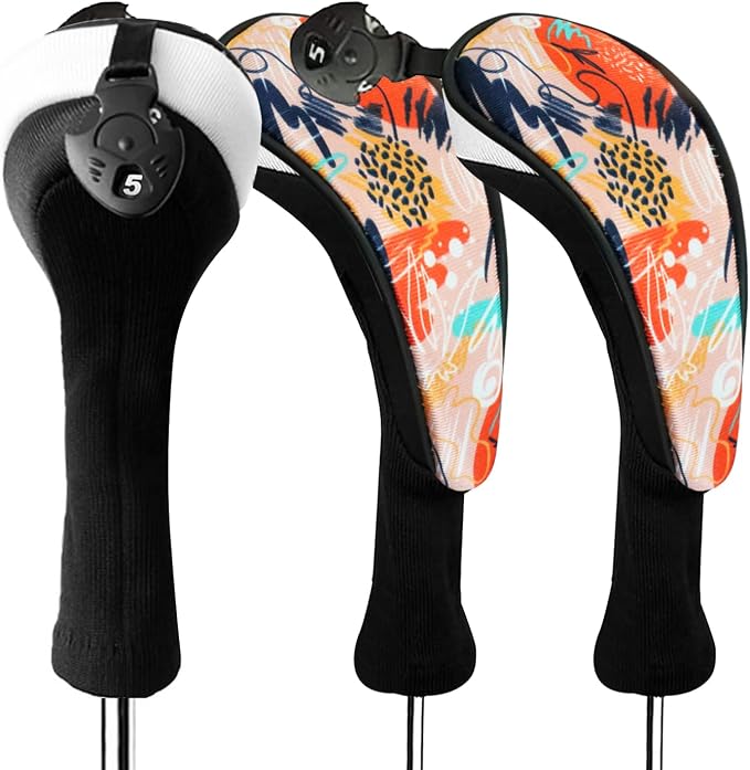 FINGER TEN Golf Club Head Covers Woods Hybrids 1/2/3/4 Pack, Headcovers Men by FINGERTENSport
