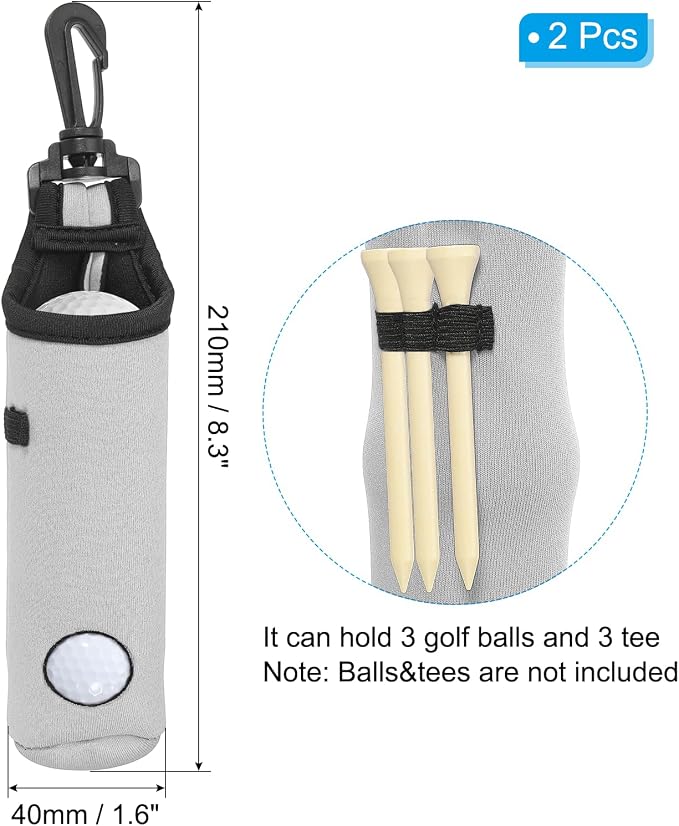 PATIKIL Golf Ball Carry Bag Golf Tee Holder Pouch Portable Neoprene Golf Ball - Image 2