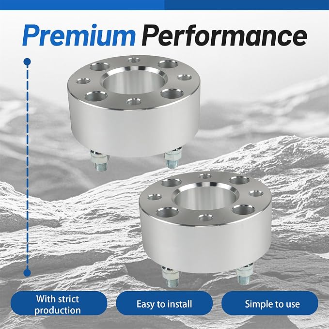 WFLNHB 2pcs Golf Cart Wheel Spacers 2 inch 4x101.6mm Hub Bore: 62mm Thread - Image 2