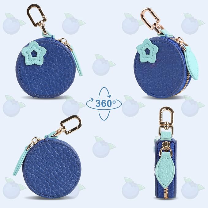 XSUIOY Orange Fruit Coin Purse Keychain Bag Charm, Mini Leather Coin Purse & - Image 6