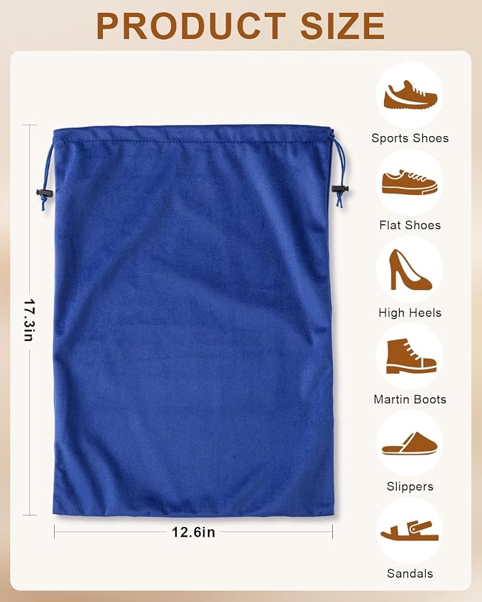 FantasyLife Shoe Bags for Travel, Washable Dust Bags for Storage & Packing - Image 3
