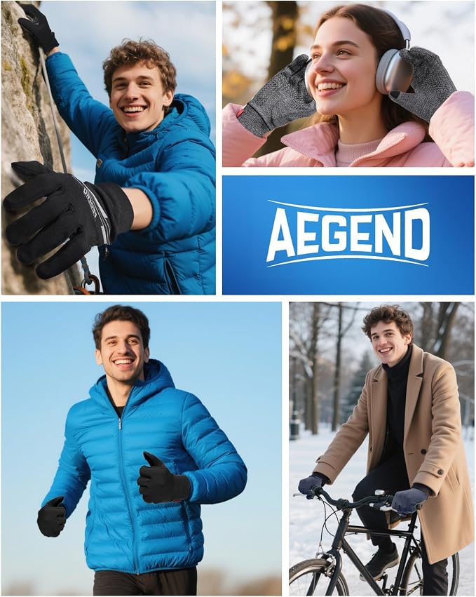 Aegend Lightweight Winter Gloves - Image 8