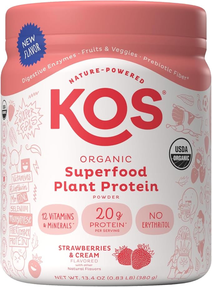 KOS Protein Powder Strawberry Cream 10 Serving by KOS