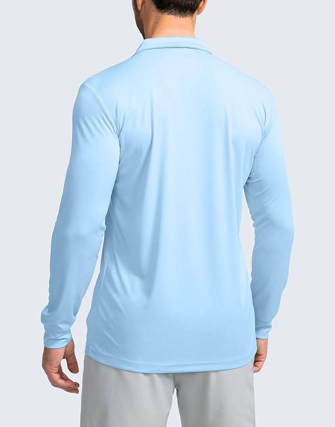 Men's Polo Shirt Long Sleeve Golf Shirts Lightweight UPF 50+ Sun Protection - Image 2