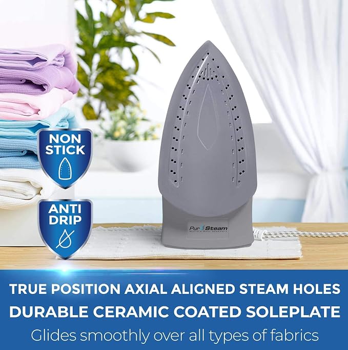 Pursteam Steam Iron for Clothes 1800W - Image 4