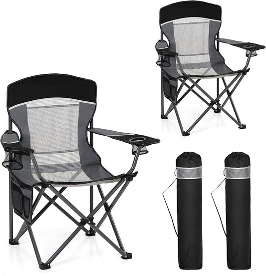 HIGH POINT SPORTS Oversized Portable Mesh Camping Folding Chair by HIGHPOINTSPORTS