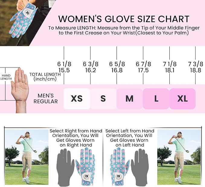 Ladies Golf Gloves Women Right Handed Golfer Left Hand Value 2 Pack - Image 5