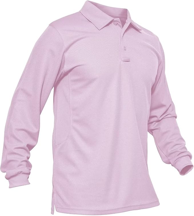 MAGCOMSEN Men's Polo Shirts 3 Button Quick Dry Performance Long Sleeve Tactical by MAGCOMSEN