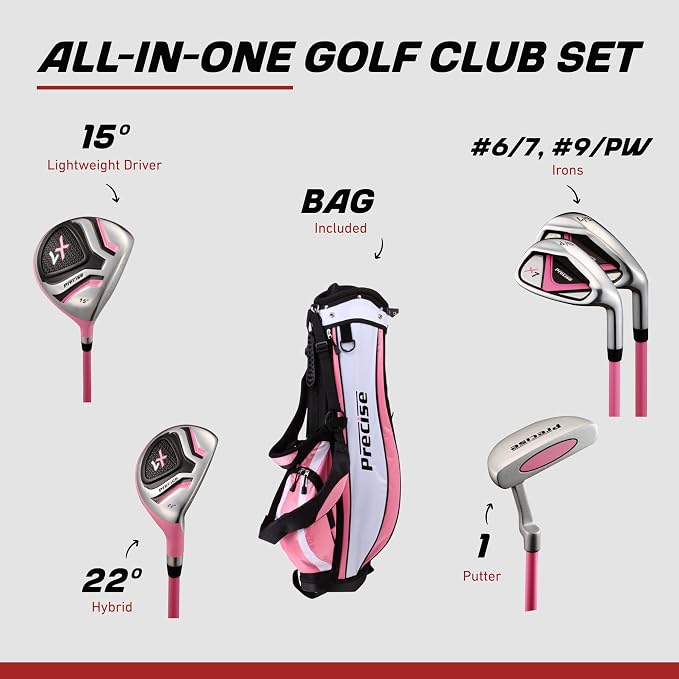 Precise X7 Kids Golf Clubs Set – Boys’ & Girls’ Junior Golf Set - Image 2