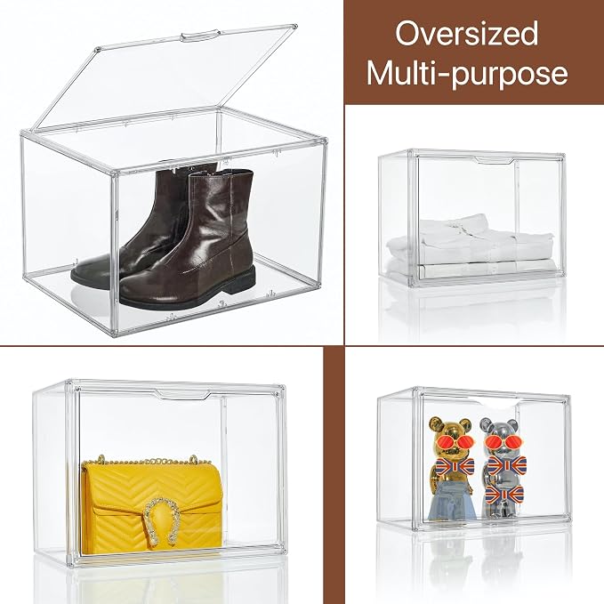Attelite XXX-Large Clear Display Case Stackable Plastic Storage Bins - Image 5