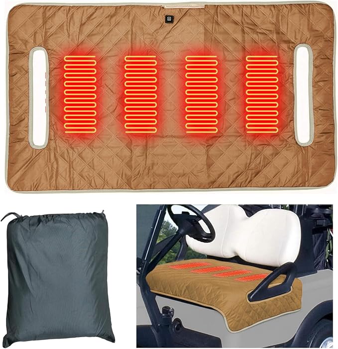 Heated Golf cart seat Cover, 3 Heating Levels and 4 Heating Zones, All-Weather by Unknown