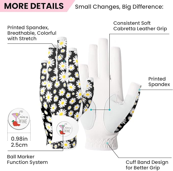Ladies Golf Gloves Women Right Handed Golfer Left Hand Value 2 Pack - Image 2