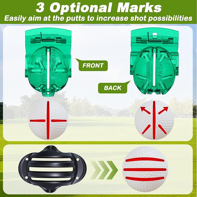Outus 2 Pack Golf Ball Line Marker Tool Marking Putting Alignment Tool Impact - Image 5