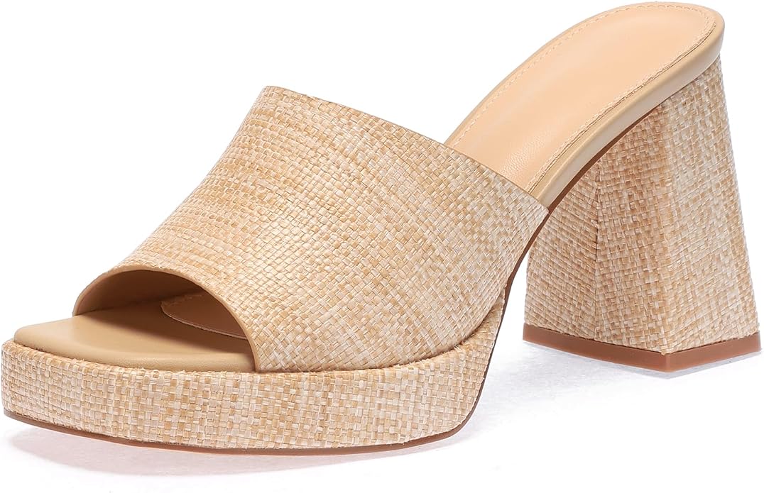 Monrovia Womens Sandals Heels for Women Slide On Block Chunky Platform High by Monrovia