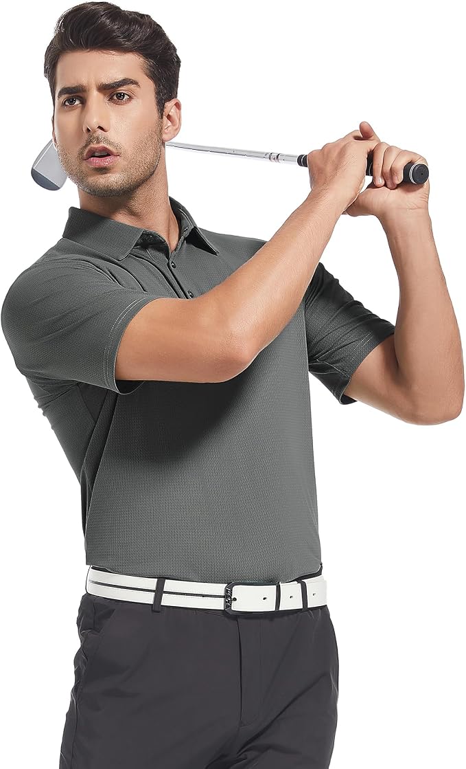 Alex Vando Mens Golf Shirt Moisture Wicking Quick-Dry Short Sleeve Casual Polo - Image 4