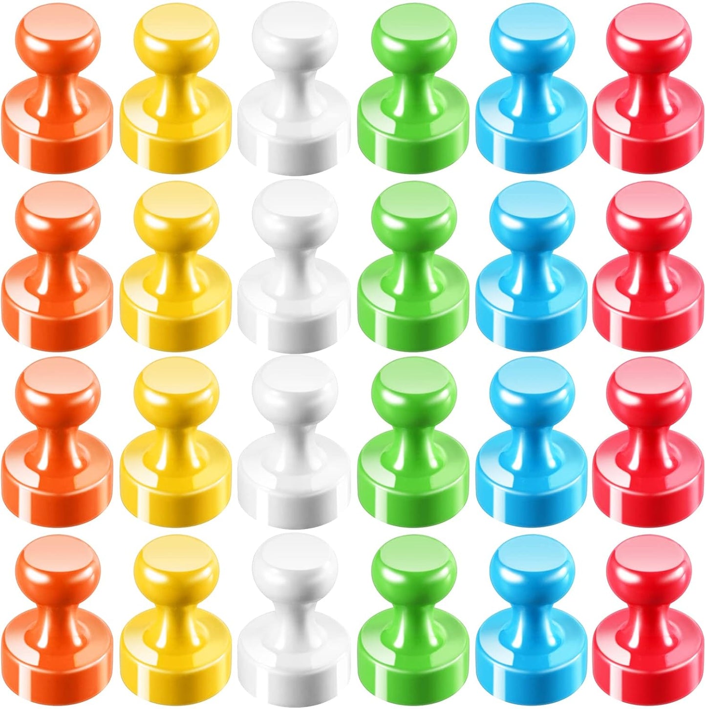 24Pack Colorful Push Pin Magnets 6 Assorted Color Office Magnet for Whiteboard Small Magnetic Push Pins Strong Magnets Fridge Perfect for Refrigerator White Board Map School Classroom Teacher
