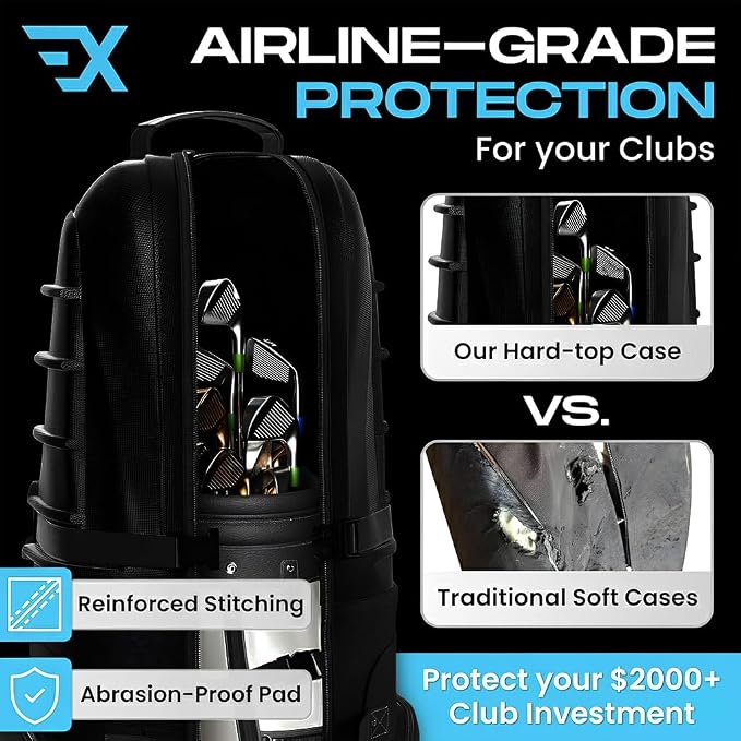 Hard Top Golf Travel Bag for Airlines, 1680D Hard Case Golf Travel Bag - Image 4