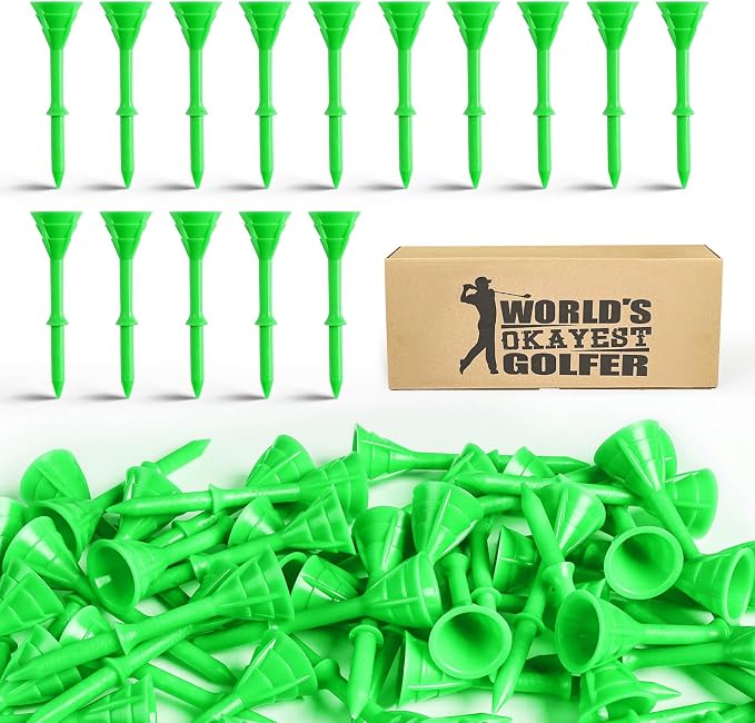 FINGER TEN Unbreakable Golf Tees Plastic 3 1/4 inch Value 50/100 Pack, Low by FINGERTENSport