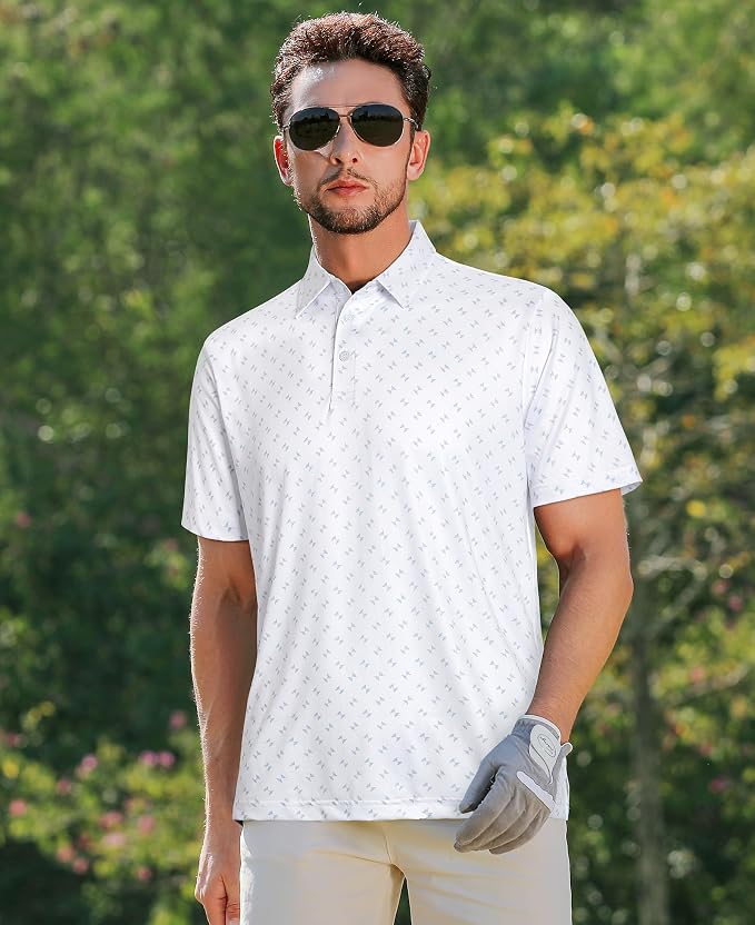 zeetoo Men's Polo Shirts Hawaiian Golf Polos Shirts Short Sleeve Performance - Image 4