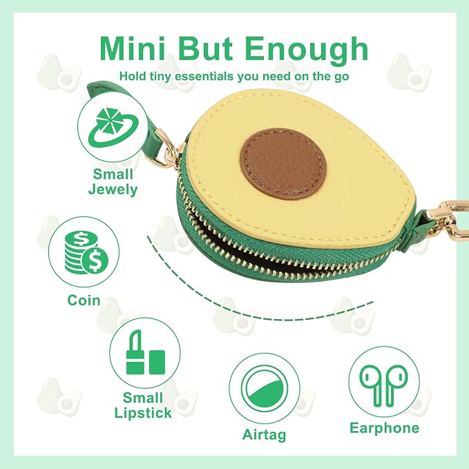 XSUIOY Orange Fruit Coin Purse Keychain Bag Charm, Mini Leather Coin Purse & - Image 4