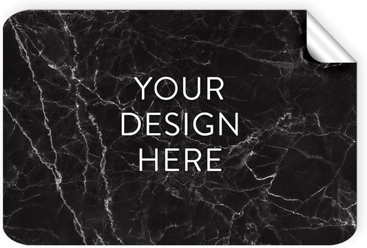 100 Custom Vinyl Stickers - Upload Your own Image, Text, Design, Logo - Personalized Logo Labels for Handmade, Packaging, Bottle, Jars, Candle, Brand Stickers (Black Marble, 5x3)