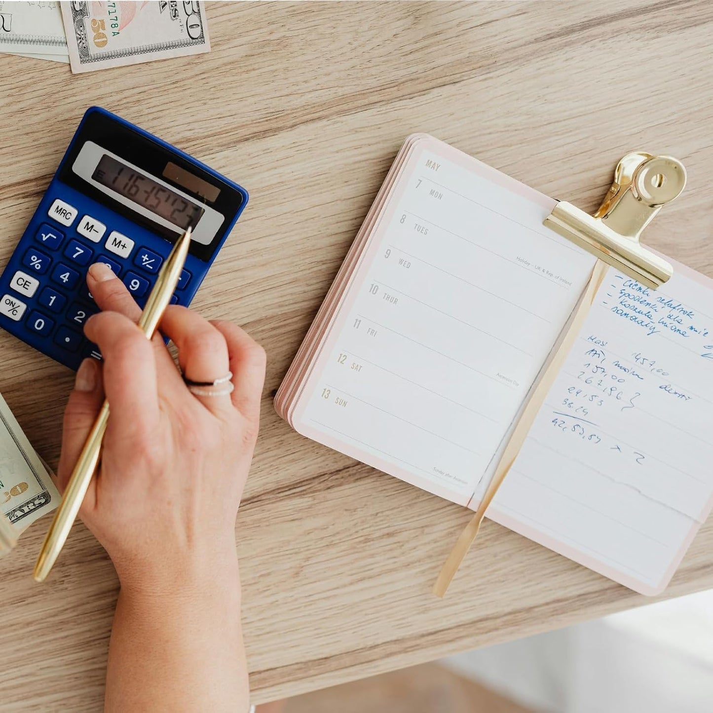 12 Pack Bulldog Clips with Push-pins for Corkboard,Metal Clips for Crafts, Metal Binder Clips for Pictures, Spring Paper Clamps for Office Documents (Gold,1.5inch)