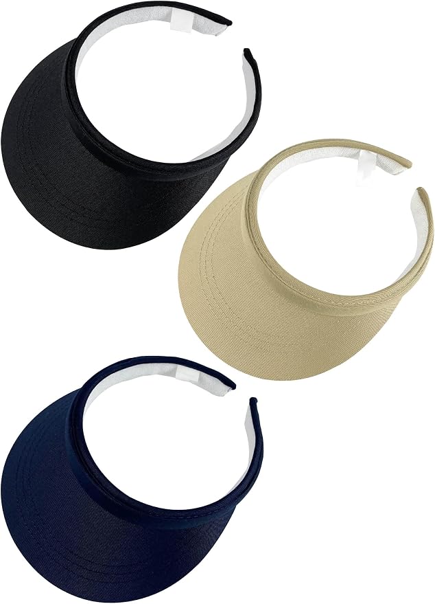 3 Pack Sports Sun Visor Hat Women Men Adjustable Clip On Visors Outdoor Golf by Ydocqli