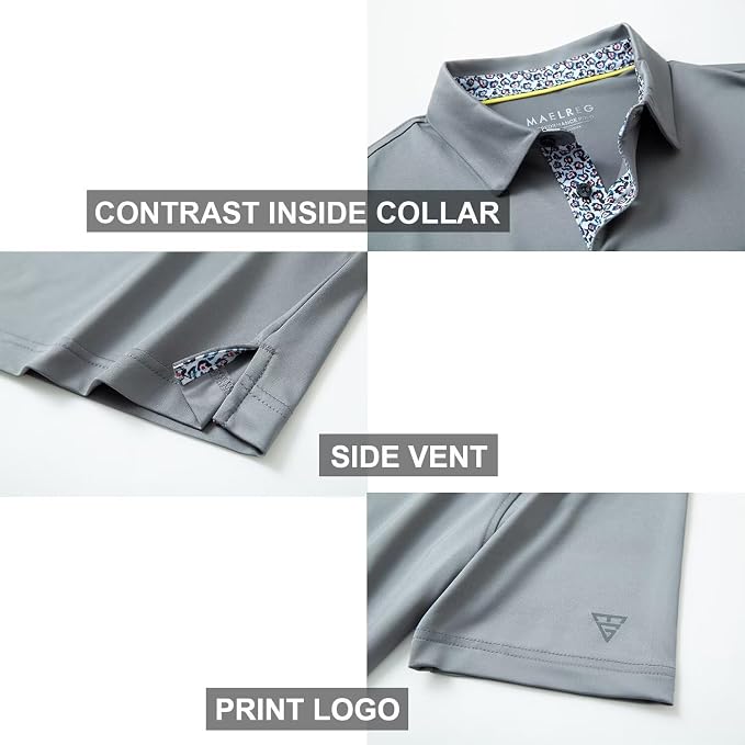 Mens Polo Shirts Short and Long Sleeve Casual Solid Stylish Dry Fit Performance - Image 4