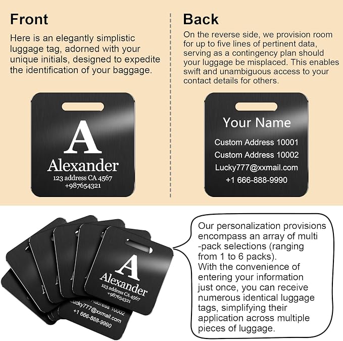 Customized Stainless Steel Luggage Tags: Personalize Your Suitcases, and Bags - Image 7