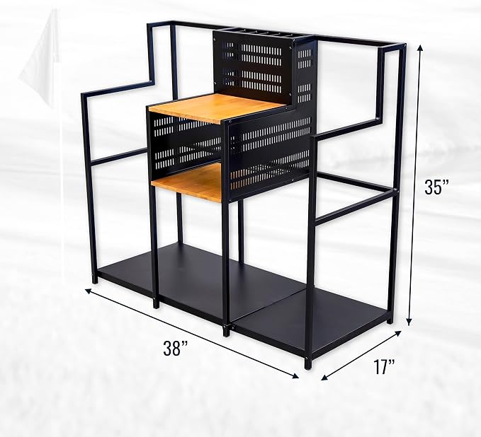 Teal Triangle Golf Storage Organizer, Heavy Duty Garage Freestanding Storage - Image 3