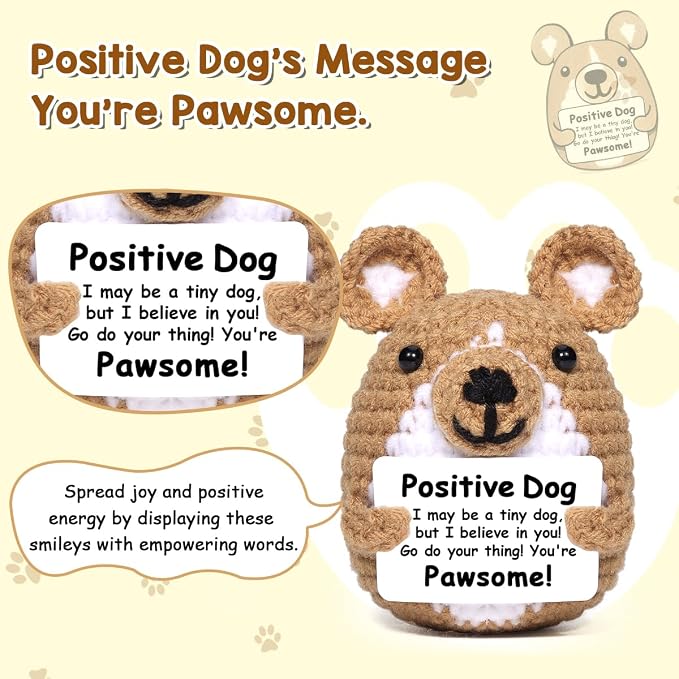AICase Inspirational Crochet Positive Dog Animals, Emotional Support Nuggets - Image 8