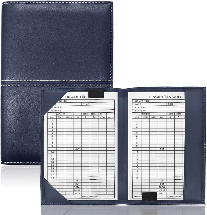 FINGER TEN Golf Scorecard Holder Leather Yardage Books Cover Lucky Clover by FINGERTENSport
