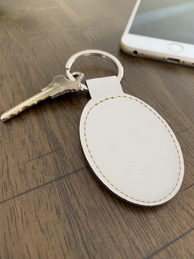 LaserGram Oval Keychain, Sunflowers, Personalized Engraving Included - Image 5