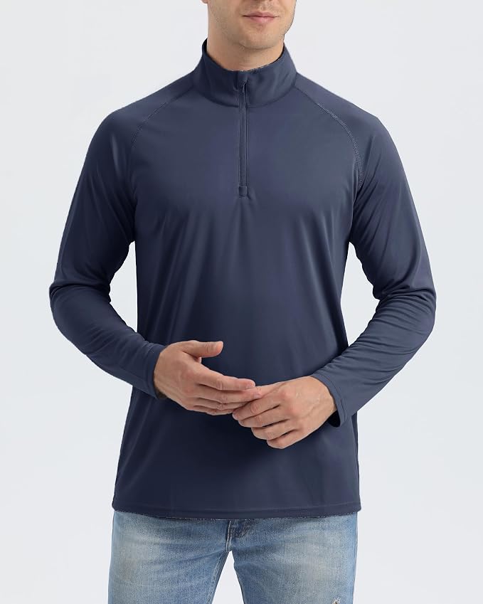 Boladeci Men's UPF 50+ Sun Shirts 1/4 Zip Long Sleeve SPF UV Protection - Image 2