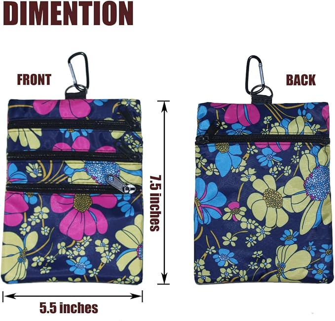 Golf valuables Pouch, Zipper Golf Ball Bag - Image 2